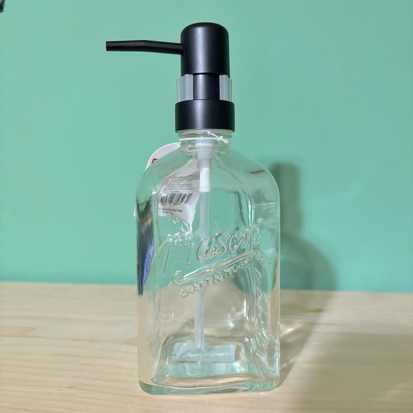 NWT Mason Glass Soap Dispenser! Americana Mason Brand 16oz - Picture 3 of 5